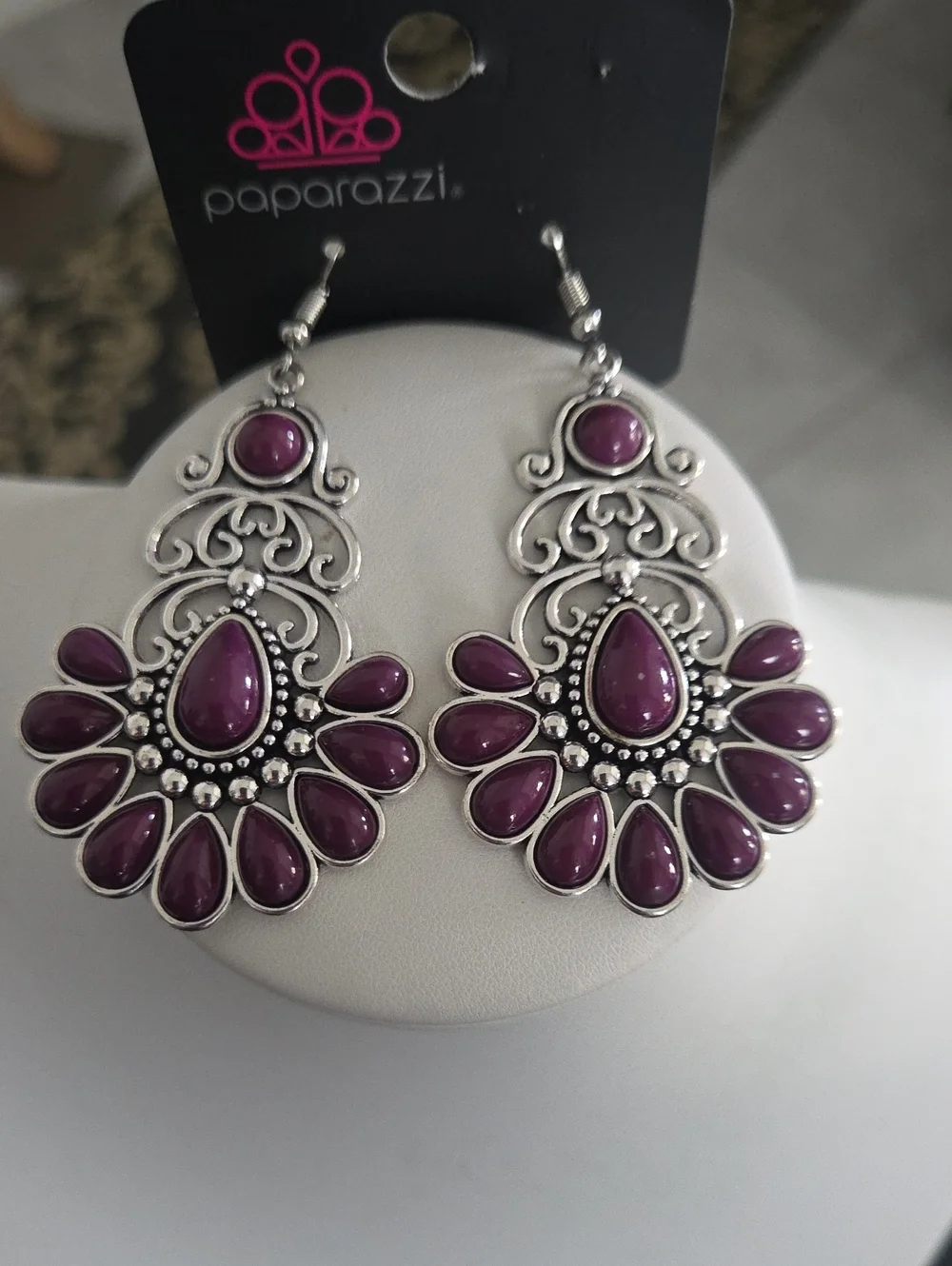 Papaeazzi Paradise Parlor Purple Earrings NWT